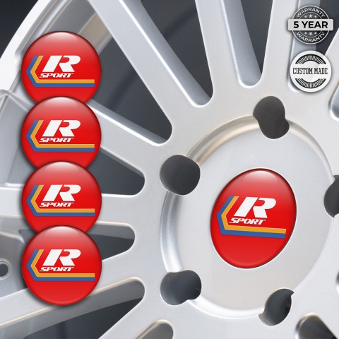 Volvo Emblems for Center Wheel Caps Red Base R Sport Logo Design