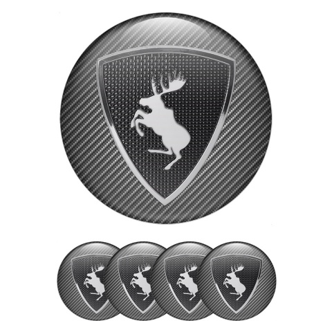 Volvo Emblem for Wheel Center Caps Carbon Texture Chrome Moose Logo
