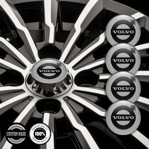 Volvo Emblem for Center Wheel Caps Grey Hex Black Logo Edition