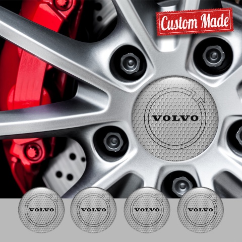 Volvo Emblem for Wheel Center Caps Honeycomb Black Contour Logo Edition