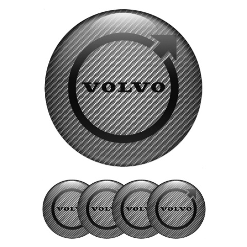 Volvo Center Caps Wheel Emblem Light Carbon Black Classic Logo Motif