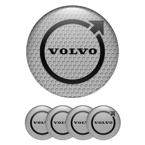 Volvo Stickers for Center Wheel Caps Honeycomb Black Classic Logo Edition