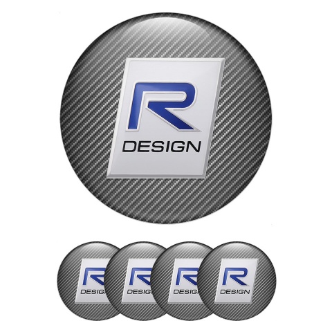 Volvo Wheel Emblem for Center Caps Light Carbon Blue R Design Logo