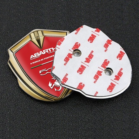 Fiat Abarth 500 Emblem Aufkleber Autozubehor Goldtonfarbe Rote Basis mit Weiss Logo Stil