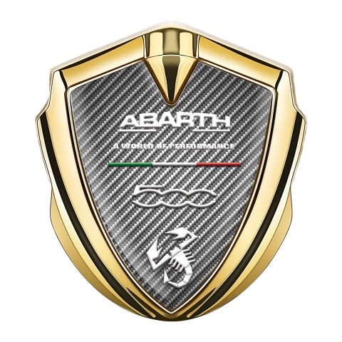 Fiat Abarth 500 Selbstklebendes Metallaufkleber Emblem Goldtonfarbe Hell Carbon Variante