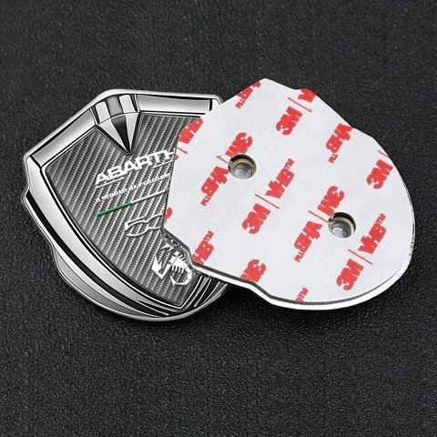 Fiat Abarth 500 Selbstklebendes Metallaufkleber Silbertonfarbe Emblem Hell Carbon Variante