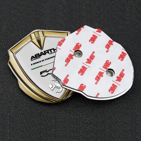 Fiat Abart 500 Seitenflugel Emblem Aufkleber Goldtonfarbe mit weiss Skorpion Logo
