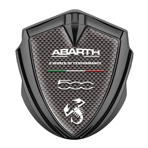 Fiat Abarth 500 Emblem Abzeichen Graphit Tonfarbe Braun Carbon Variante