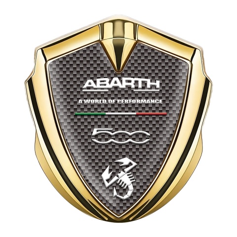 Fiat Abarth 500 Emblem Abzeichen Goldtonfarbe Braun Carbon Variante