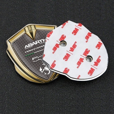 Fiat Abarth 500 Emblem Abzeichen Goldtonfarbe Braun Carbon Variante