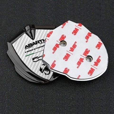 Fiat Abarth 500 Emblem Abzeichen selbstklebend Graphit Tonfarbe Weiss Kohlenstoff Variante