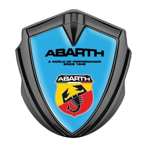 Fiat Abarth Emblem Aufkleber Autozubehor Graphit Tonfarbe Blau Basis mit Schild Logo