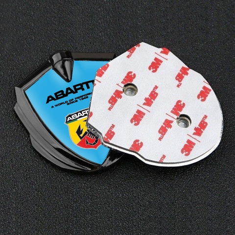 Fiat Abarth Emblem Aufkleber Autozubehor Graphit Tonfarbe Blau Basis mit Schild Logo