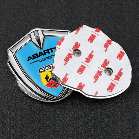 Fiat Abarth Emblem Aufkleber Autozubehor Silbertonfarbe Blau Basis mit Schild Logo