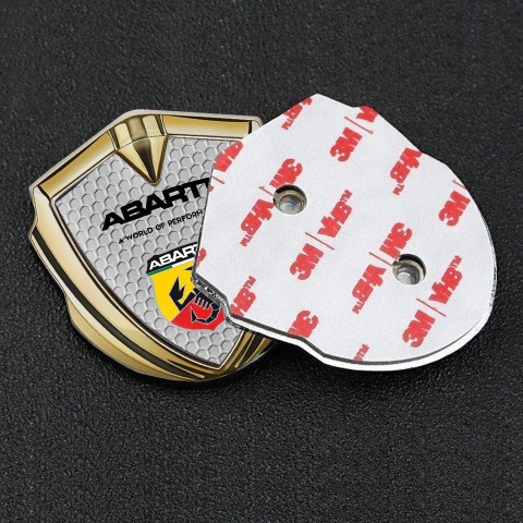 Fiat Abarth Seitenflugel Emblem Aufkleber Goldtonfarbe Bienenwabe Basis mit Schild Logo