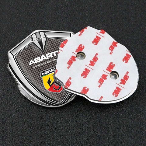 Fiat Abart Emblem Abzeichen Silbertonfarbe Braun Carbon Auflage