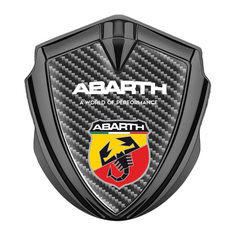 Fiat Abarth Abzeichen selbstklebend Graphit Tonfarbe Dunkles Kohlenstoff Auflage