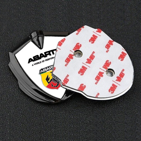 Fiat Abarth Seitenflugel Emblem Aufkleber Graphit Tonfarbe mit Weiss Basis Design