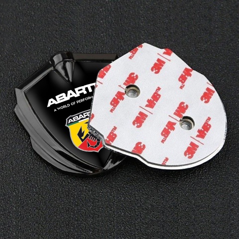 Fiat Abarth Emblem Abzeichen Graphit Tonfarbe mit Schwarz Basis Design