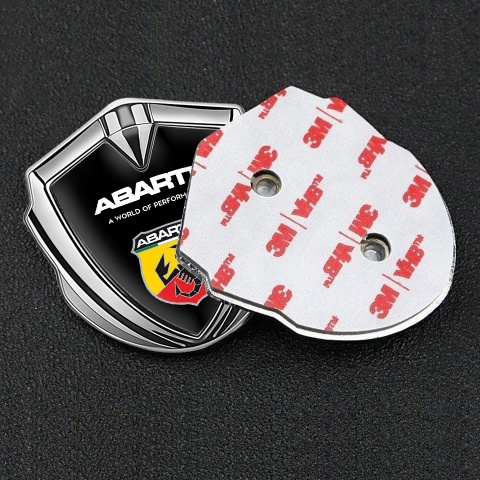Fiat Abarth Emblem Abzeichen Silbertonfarbe mit Schwarz Basis Design