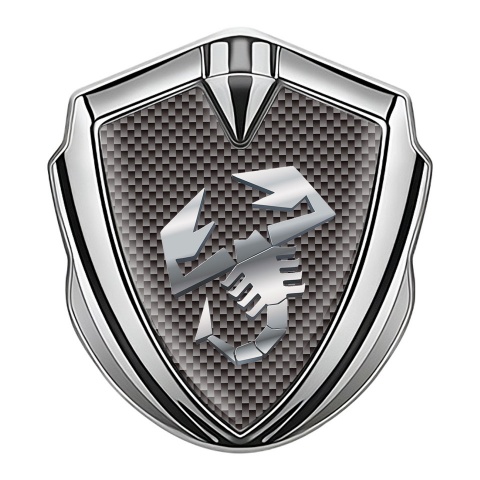 Fiat Abarth Emblem Aufkleber Autozubehor Silbertonfarbe Braun carbon mit Metall Logo stil