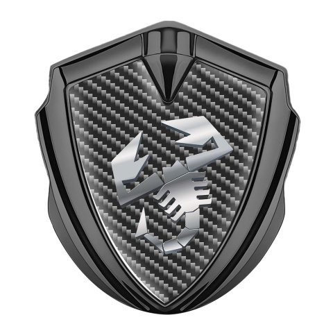 Fiat Abarth Selbstklebendes Metallaufkleber Emblem Graphit Tonfarbe Dunkles Kohlenstoff mit Metall Logo