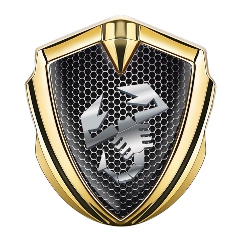 Fiat Abarth Seitenflugel Emblem Aufkleber Goldtonfarbe Perforierter Stahl Fundament mit Metall Logo Stil