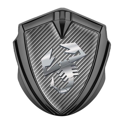 Fiat Abarth Emblem Abzeichen Graphit Tonfarbe Grau Carbon Fundament mit Metall logo Design