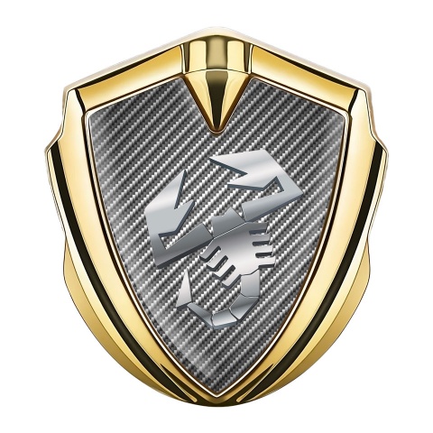 Fiat Abarth Emblem Abzeichen Goldtonfarbe Grau Carbon Fundament mit Metall logo Design
