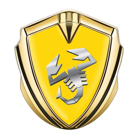 Fiat Abarth Emblem Abzeichen selbstklebend Goldtonfarbe Gelb Basis mit Metall Logo design