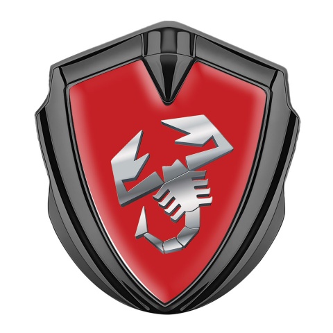 Fiat Abarth Emblem Auto Zeichen Graphit Tonfarbe Rote Basis mit Metall logo design