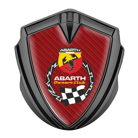 Fiat Abarth Emblem Logo Schriftzug Aufkleber Graphit Tonfarbe Rote Carbon Owners Club Stil