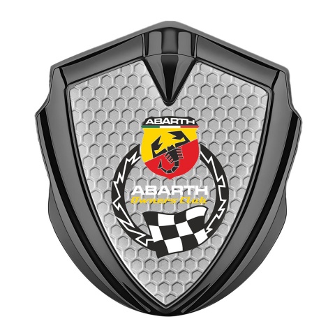 Fiat Abarth Seitenflugel Emblem Aufkleber Graphit Tonfarbe Wabeneffekt Basis mit Owners Club Logo Stil