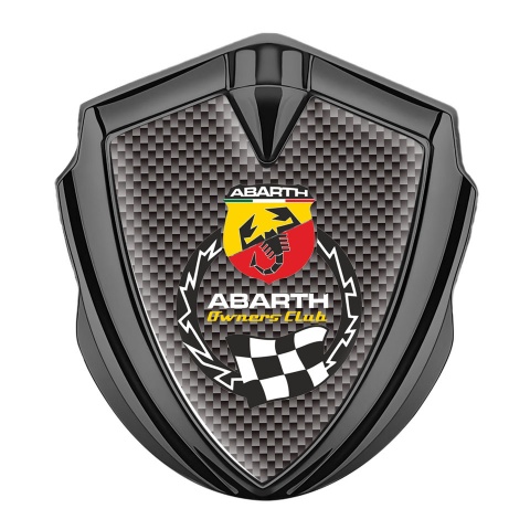 Fiat Abarth Emblem Abzeichen Graphit Tonfarbe Braun Carbon mit Racing Logo Motiv