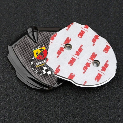 Fiat Abarth Emblem Abzeichen Graphit Tonfarbe Braun Carbon mit Racing Logo Motiv