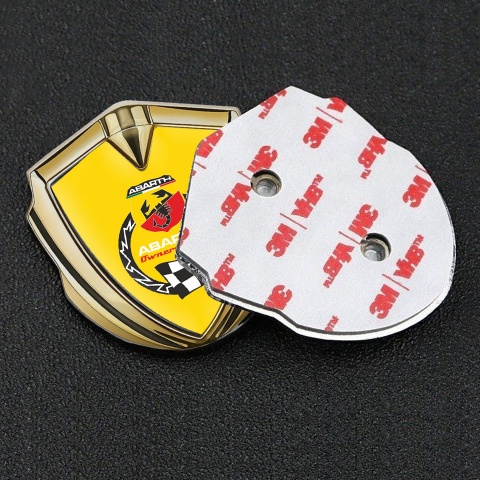 Fiat Abarth Emblem Auto Zeichen Goldtonfarbe Gelb basis mit Racing Logo Motiv