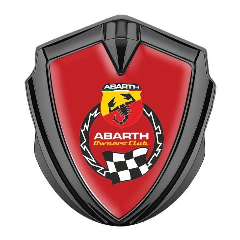 Fiat Abarth Emblem Aufkleber Autozubehor Graphit Tonfarbe Rote basis mit Racing logo Motiv