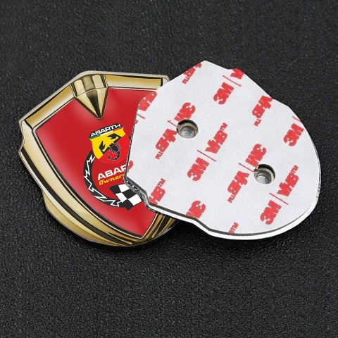 Fiat Abarth Emblem Aufkleber Autozubehor Goldtonfarbe Rote basis mit Racing logo Motiv