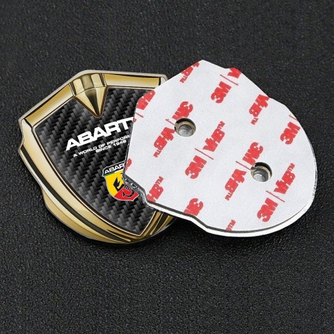 Fiat Abarth Seitenflugel Emblem Aufkleber Goldtonfarbe Schwarz Kohlenstoff Auflage