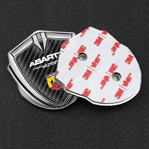 Fiat Abarth Seitenflugel Emblem Aufkleber Silbertonfarbe Schwarz Kohlenstoff Auflage