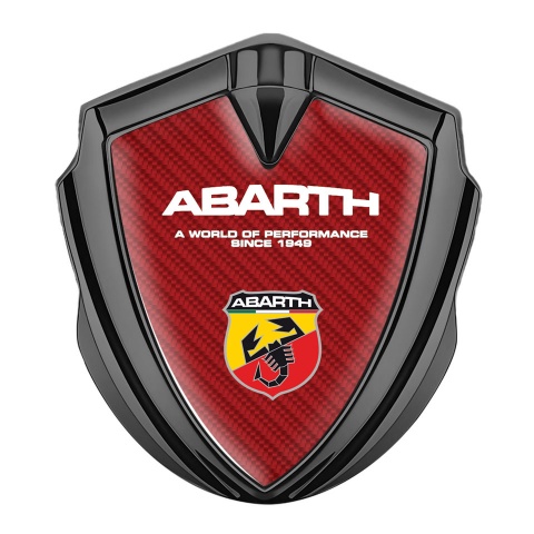 Fiat Abarth Emblem Abzeichen Graphit Tonfarbe Rote Kohlenstoff Auflage