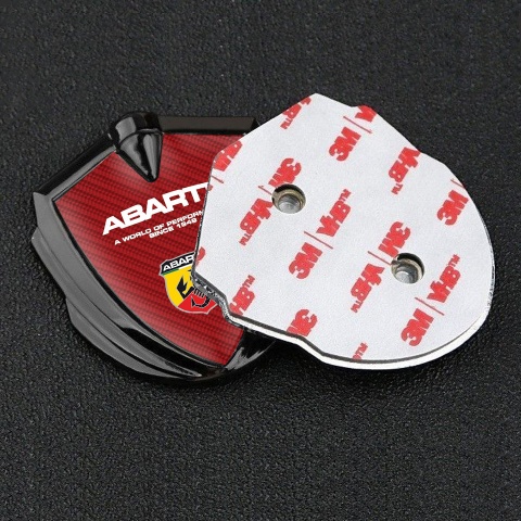 Fiat Abarth Emblem Abzeichen Graphit Tonfarbe Rote Kohlenstoff Auflage