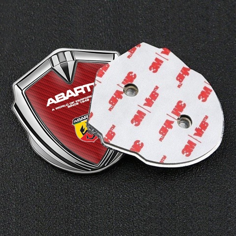 Fiat Abarth Emblem Abzeichen Silbertonfarbe Rote Kohlenstoff Auflage