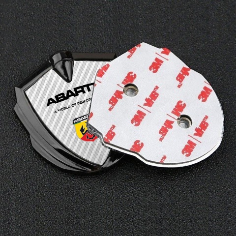 Fiat Abarth Abzeichen selbstklebend Graphit Tonfarbe Weiss Kohlenstoff Auflage