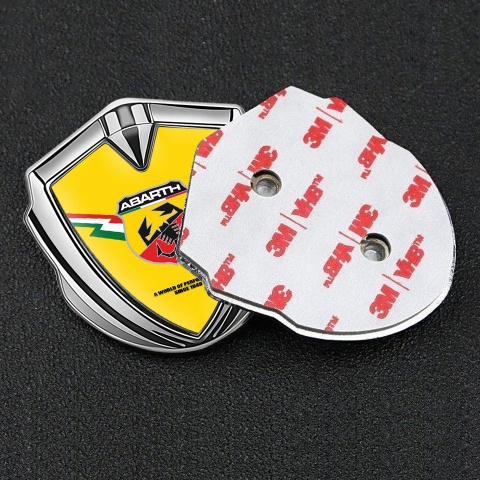 Fiat Abarth Emblem Aufkleber Autozubehor Silbertonfarbe Gelb Basis mit Blitz Logo Design
