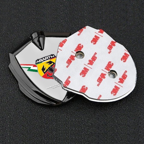 Fiat Abarth Seitenflugel Emblem Aufkleber Graphit Tonfarbe Grau Fundament mit blitz Logo Stil