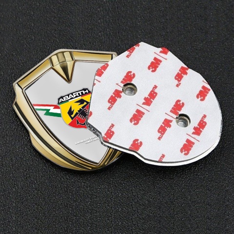 Fiat Abarth Seitenflugel Emblem Aufkleber Goldtonfarbe Grau Fundament mit blitz Logo Stil