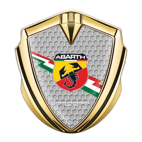 Fiat Abarth Abzeichen selbstklebend Goldtonfarbe Wabeneffekt Design