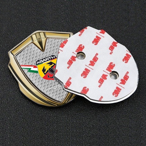 Fiat Abarth Abzeichen selbstklebend Goldtonfarbe Wabeneffekt Design
