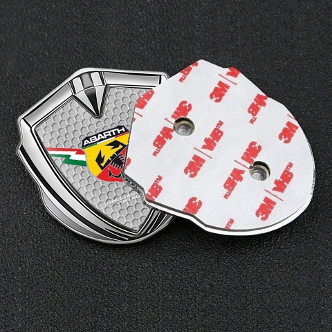 Fiat Abarth Abzeichen selbstklebend Silbertonfarbe Wabeneffekt Design